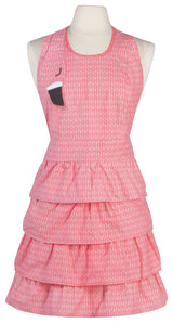 Ruffled Cotton Pink Flamingo Apron