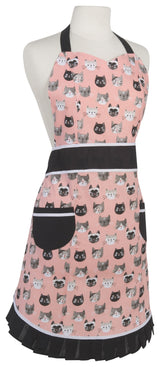 Ruffled Cotton Pink Flamingo Apron